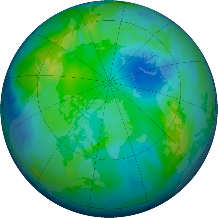 Arctic ozone map for 05 November 2012